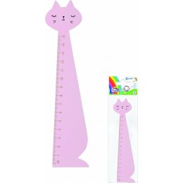 Linijka drewniana Fiorello 15cm kot rózowy