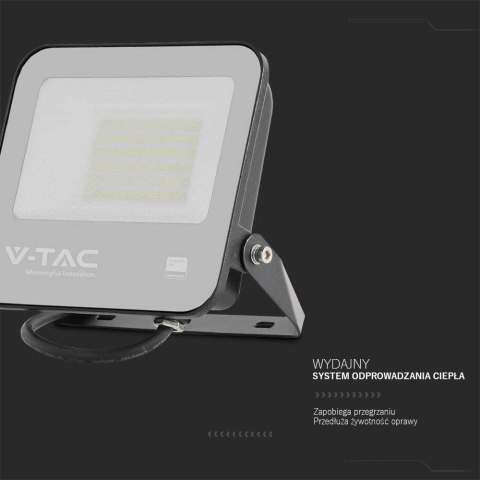 Projektor LED V-TAC 50W 135Lm/W SAMSUNG CHIP czarny VT-4455 4000K 5740lm 5 lat gwarancji