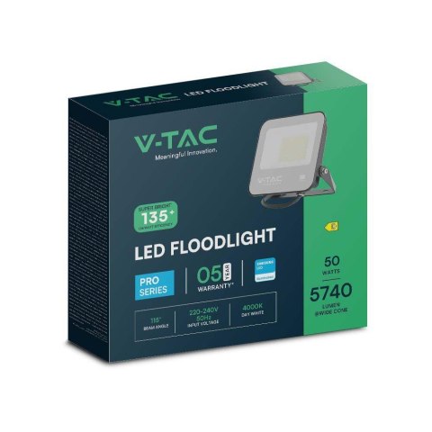 Projektor LED V-TAC 50W 135Lm/W SAMSUNG CHIP czarny VT-4455 6500K 5740lm 5 lat gwarancji