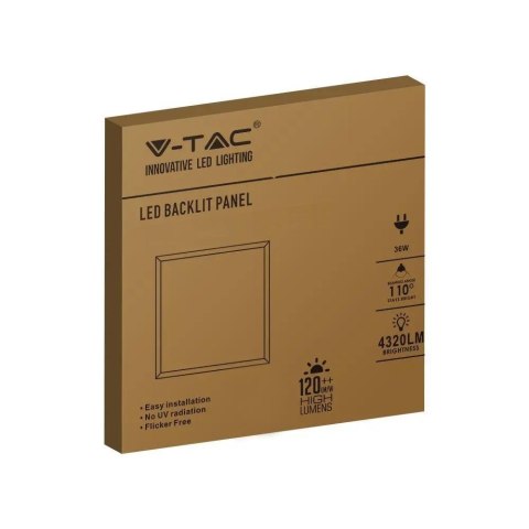 Panel LED V-TAC 36W 600x600 LED backlight 33mm 120Lm/W VT-60036 4000K 4320lm
