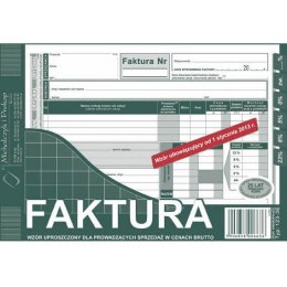 FAKTURA BRUTTO (UPROSZCZONA) A5 (O+1K)