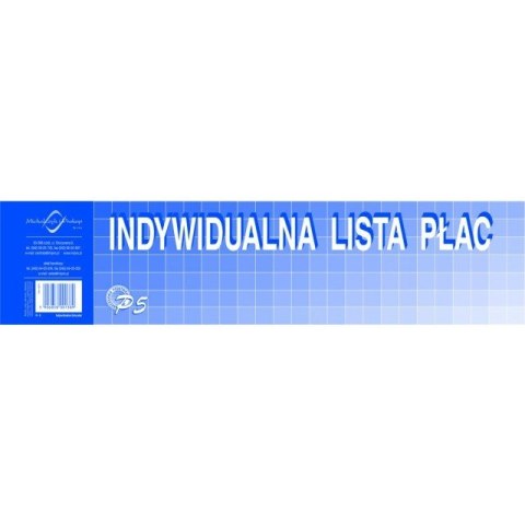 INDYWIDUALNA LISTA PŁAC 1/3 A3