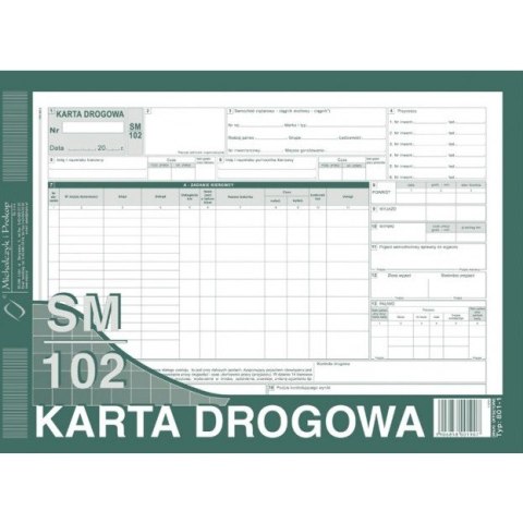 KARTA DROGOWA - SAMOCHÓD CIĘŻAROWY A4 (OFFSET)