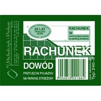 RACHUNEK DOWÓD PRZYJECIA POJAZDU NA PARKING A7 (WIELOKOPIA)