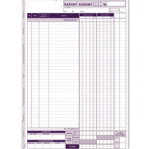 RAPORT KASOWY A4 (O+1K)