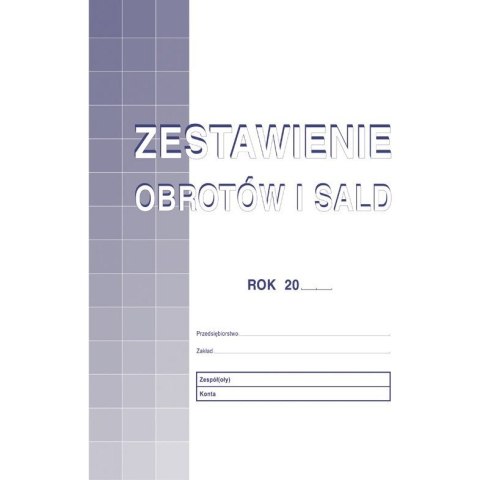 ZESTAWIENIE OBROTÓW I SALD A4 (OFFSET)