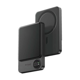 Power bank V-TAC 10000mAh szary magnetyczny 9mm aluminium lightning LCD szybki 20W V-TAC VT-100011-SG