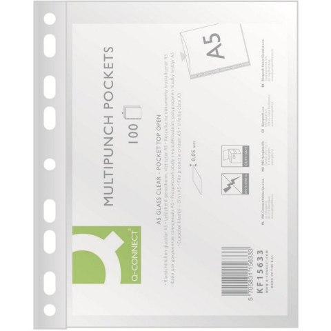 Koszulki Q-Connect A5/50µm krystaliczne (100)