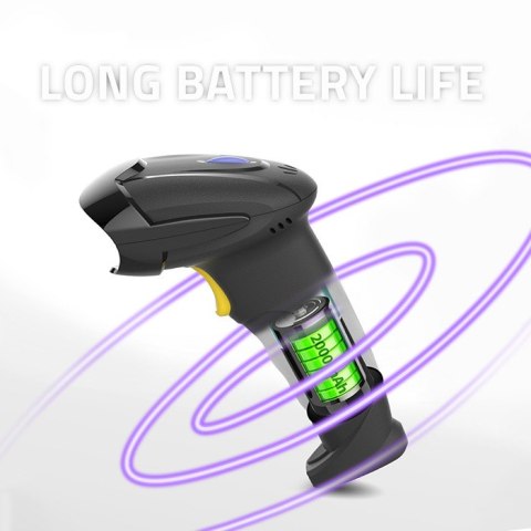 Qoltec Bezprzewodowy skaner czytnik kodów kreskowych i QR | 1D 2D | USB | 2.4G