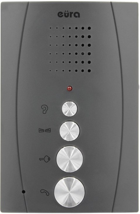 DOMOFON ''EURA'' ADP-51A3 ''DIFESA'' - 1-rodzinny, 2 unifony, interkom, grafit
