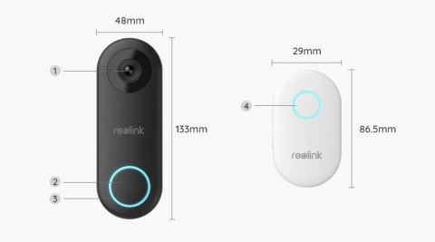 Reolink bezprzewodowy wideo dzwonek D340W Wi-Fi 5MPx