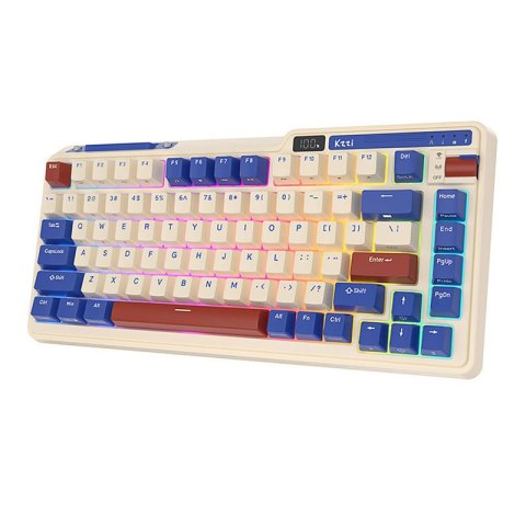 Bezprzewodowa klawiatura mechaniczna Royal Kludge KZZI K75 pro RGB, Moment Switch (retro-niebieska) (QWERTY)