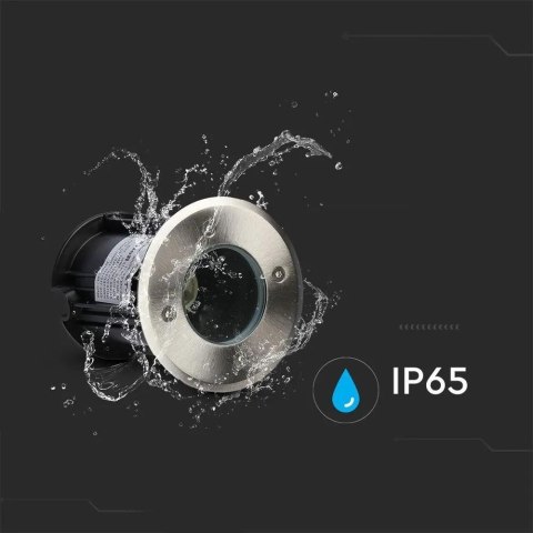 Oprawa gruntowa ogrodowa najazdowa okrągła stal szczotkowana GU10 IP65 V-TAC VT-7677