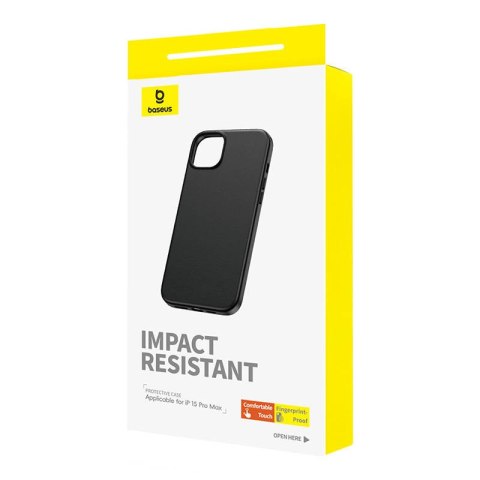 Etui BASEUS Fauxther Series do iPhone 15 Pro Max (czarne)
