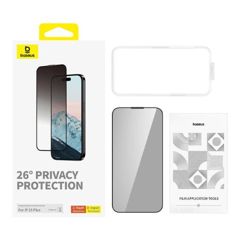Szkło hartowane BASEUS Diamond prywatyzujące do iPhone 15 Plus