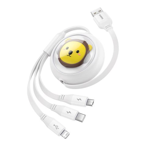 Kabel ładowania 3w1 Baseus USB do USB-C, USB-M, Lightning 3,5A, 1,1m (White)