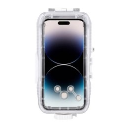 Plastikowe wodoodporne etui Puluz na iPhone 15 Plus/15 Pro Max/14 Plus/14 Pro Max/13 Pro Max/12 Pro Max/11 Pro Max (biały)