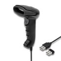 Qoltec Bezprzewodowy skaner czytnik kodów kreskowych i QR | 1D 2D | USB | 2.4G | Szybki