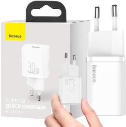 ŁADOWARKA SIECIOWA Baseus Super Si Quick Charger 1C CCSUP-J02 30W 1x USB-C PD 3.0 QC 3.0 BIAŁA