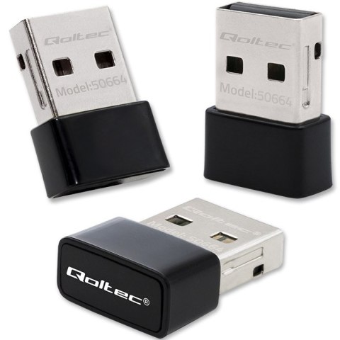 Qoltec Ultraszybki bezprzewodowy Mini Adapter USB Wi-Fi | standard AC | 650Mbps