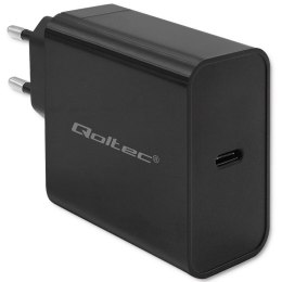 Qoltec Ładowarka Super Quick PD | 1xUSB-C | 65W | 5-20V | 3-3.25A | Laptop | Smartfon | Czarna