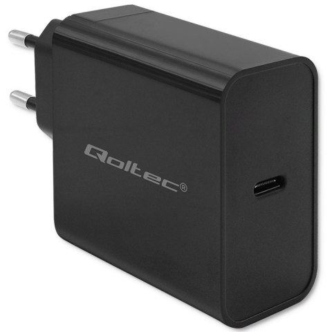 Qoltec Ładowarka Super Quick PD | 1xUSB-C | 65W | 5-20V | 3-3.25A | Laptop | Smartfon | Czarna