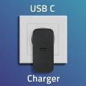 Qoltec Ładowarka Super Quick PD | 1xUSB-C | 65W | 5-20V | 3-3.25A | Laptop | Smartfon | Czarna