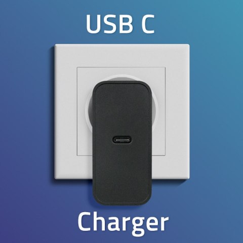 Qoltec Ładowarka Super Quick PD | 1xUSB-C | 65W | 5-20V | 3-3.25A | Laptop | Smartfon | Czarna