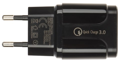ŁADOWARKA SIECIOWA USB 5V/3A/USB-QUICK3.0/B STAZER