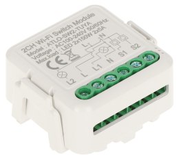 PODWÓJNY INTELIGENTNY STEROWNIK OŚWIETLENIA LED ATLO-SW2-TUYA Wi-Fi, Tuya Smart