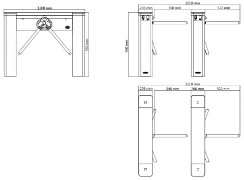 BRAMKA OBROTOWA NISKA TRIPOD DS-K3G501SX-R/M-DM55 Hikvision