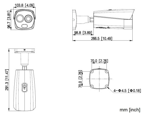 HYBRYDOWA KAMERA TERMOWIZYJNA IP TPC-BF2241-TB7F8-S2 7.0 mm - 960p, 8.0 mm - 4 Mpx DAHUA
