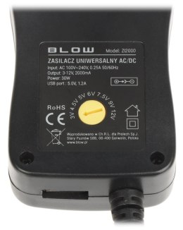 ZASILACZ IMPULSOWY 3-12V/2A/BL USB