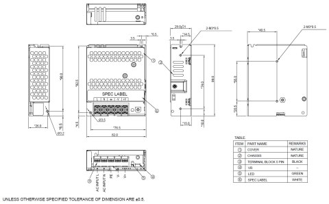 ZASILACZ IMPULSOWY PMT-12V50W2BA Delta Electronics