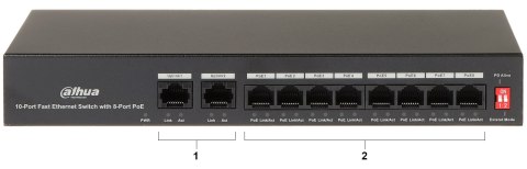 SWITCH POE PFS3010-8ET-65 8-PORTOWY DAHUA