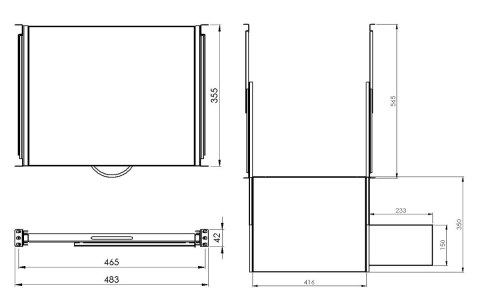 REGULOWANA SZUFLADA DO KLAWIATURY I MYSZKI RSR19-1U-350G-KM STALFLEX