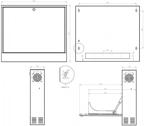 SZAFA RACK WISZĄCA CR19-2U-130-B STALFLEX