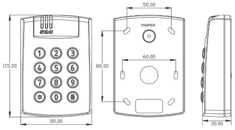 CZYTNIK ZBLIŻENIOWY Z KLAWIATURĄ PRT64MF-G ROGER