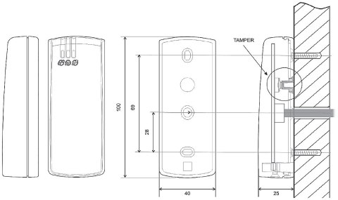 CZYTNIK ZBLIŻENIOWY PRT62LT-G ROGER