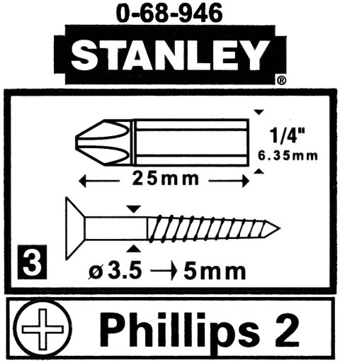 BIT PH2 ST-0-68-946*P3 1/4 " STANLEY