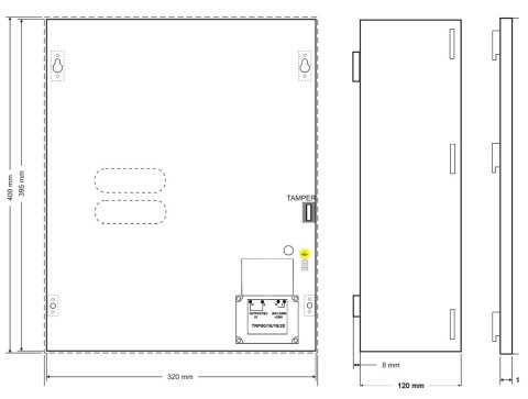 OBUDOWA DO PŁYT CENTRAL ALARMOWYCH AWO-250