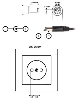 ZASILACZ IMPULSOWY 12V/1A/5.5*P100