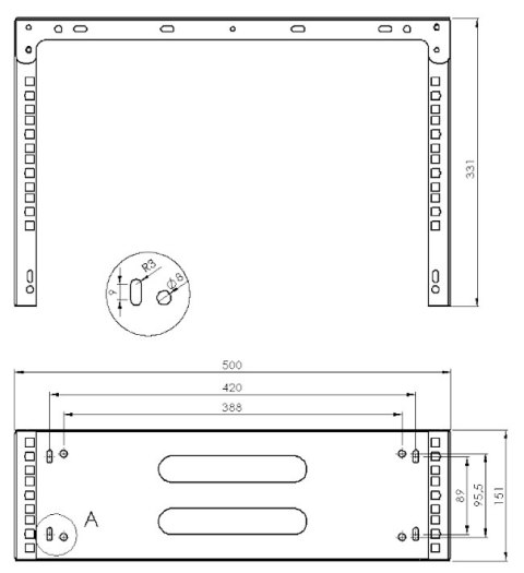 UCHWYT DO URZĄDZEŃ RACK WRH19-4U/4U-330B STALFLEX