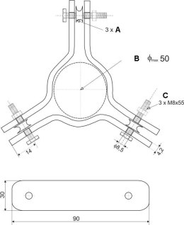 OBEJMA ZACISKOWA DO MOCOWANIA ODCIĄGÓW SR-3050E