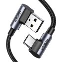 Kabel UGREEN US176 USB-A-USB-C 1m kątowy (czarny)