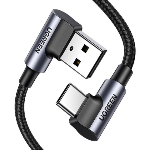 Kabel UGREEN US176 USB-A-USB-C 1m kątowy (czarny)
