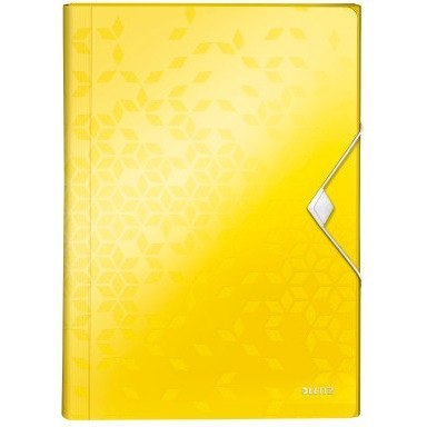 Teczka PP z gumką Leitz Wow A4 12 przekładek żółta