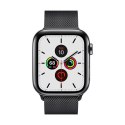Crong Milano Steel - Pasek ze stali nierdzewnej do Apple Watch 44/45/46/49 mm (czarny)