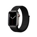 Crong Nylon Reflex - Pasek sportowy do Apple Watch 44/45/46/49 mm (czarny)