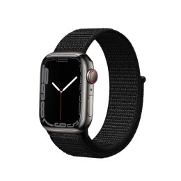 Crong Nylon Reflex - Pasek sportowy do Apple Watch 44/45/46/49 mm (czarny)
